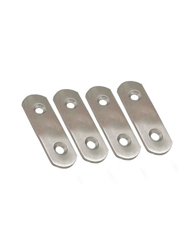 PLACA RECTA UNIÓN PLC14, ACERO INOXIDABLE, 40 x 16 x 1,5 mm. 4 unidades