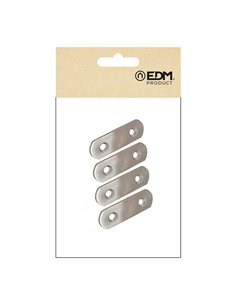 PLACA RECTA UNIÓN PLC14, ACERO INOXIDABLE, 40 x 16 x 1,5 mm. 4 unidades 2