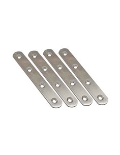 PLACA RECTA UNIÓN PLC14, ACERO INOXIDABLE, 80 x 16 x 2 mm. 4 unidades