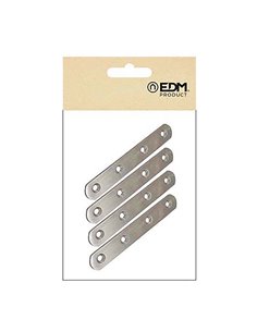 PLACA RECTA UNIÓN PLC14, ACERO INOXIDABLE, 100 x 19 x 2 mm. 4 unidades 2