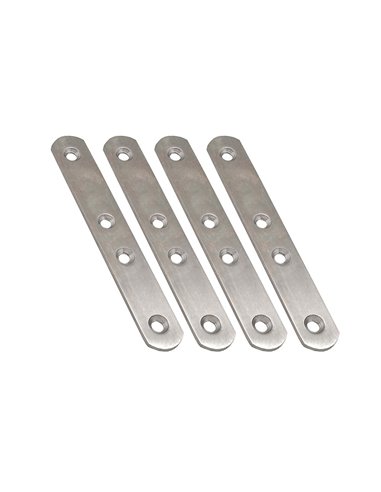 PLACA RECTA UNIÓN PLC14, ACERO INOXIDABLE, 120 x 19 x 2 mm. 4 unidades