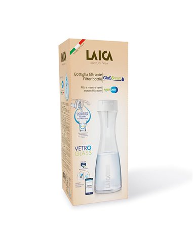 BOTELLA FILTRACIÓN INSTANTÁNEA DE VIDRIO DE 1 L CON 1 FILTRO