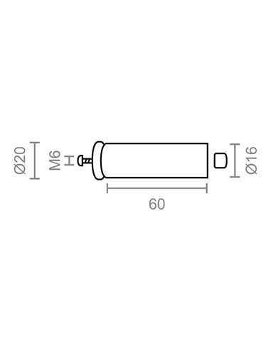 TOPE PERSIANA PR08, BLANCO 60 mm 2 unidades