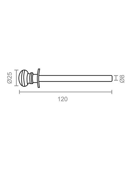 SEGURO PERSIANA PR09 CROMADO, 120 x 25 x 8 mm