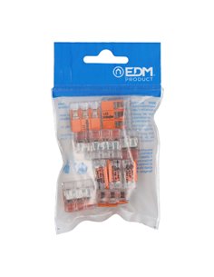 CONECTOR RÁPIDO CON PALANCA 3 VIAS, Ø MAXIMO 6 mm², 450 V , 41 A TRANSPARENTE 22,9 x 21,1 x 10,1 mm, 10 uds 2