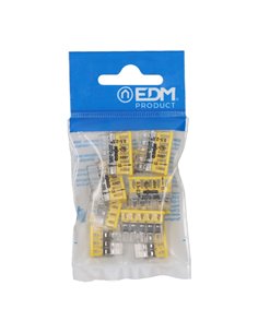 CONECTOR RÁPIDO 5 VIAS, Ø MÁXIMO 2,5 mm², TRANSPARENTE / AMARILLA, 10 uds 2