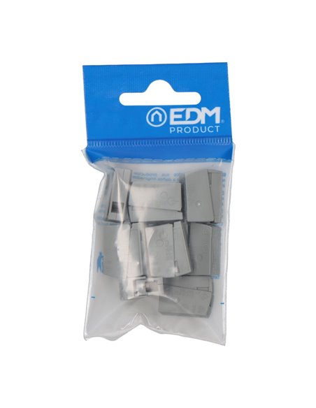 CONECTOR RÁPIDO EN LINEA PRESILLA 2 VIAS, 1 RÍGIDO + 1 RÍGIDO, SEMIRÍGIDO O FLEXIBLE Ø MÁXIMO 2,5 mm², GRIS, 10 uds