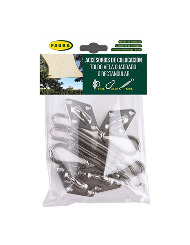 ACCESORIOS DE COLOCACIÓN, PARA TOLDO VELA CUADRADO O RECTANGULAR