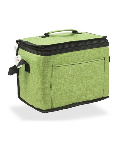 NEVERA DISEÑO TEJANA CON ASA, COLOR VERDE, 10 l