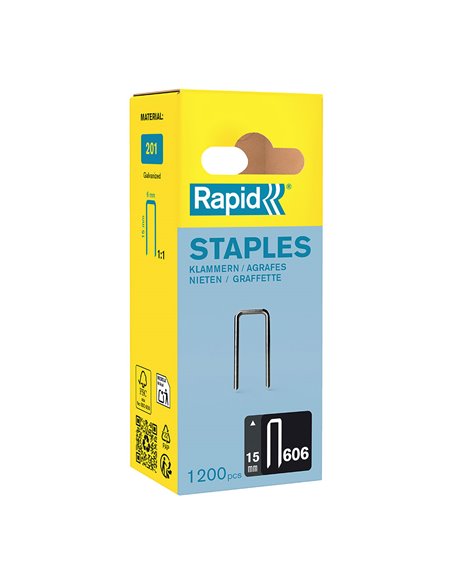 GRAPA 606 / 15 mm GALVANIZADA, 1200 uds