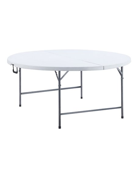 MESA REDONDA PLEGABLE, 180 x 74 cm