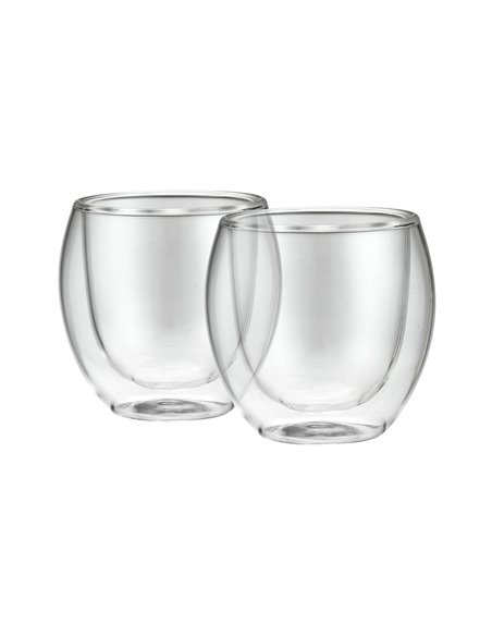 VASO DE DOBLE PARED PALERMO, RESISTENTES A GOLPES Y TEMPERATURAS 100 ml, 2 uds