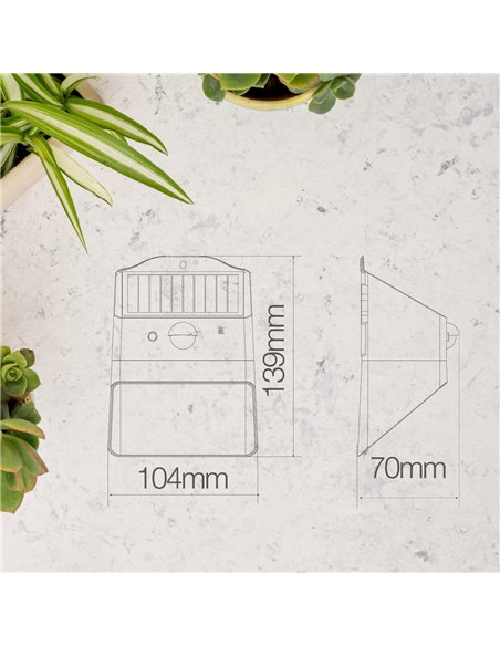 Aplique solar LED Senise con sensor de movimiento y crepuscular 2W 6500K
