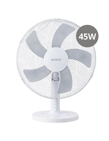 Ventilador sobremesa Macomia Ø41cm 45W Blanco