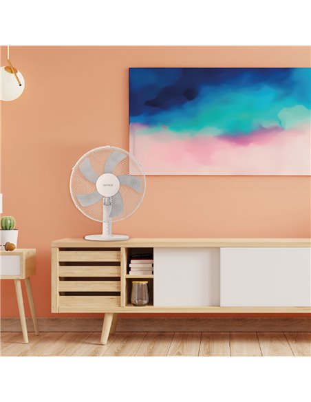 Ventilador sobremesa Macomia Ø41cm 45W Blanco