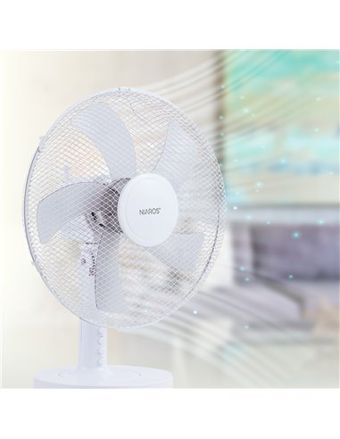 Ventilador sobremesa Macomia Ø41cm 45W Blanco