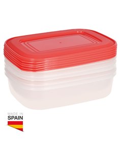 Pack de 5 táperes herméticos de plástico 1L