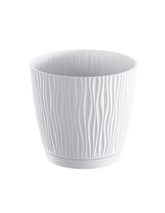 Maceta Oasis con plato integrado Ø130mm Blanco