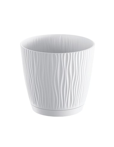 Maceta Oasis con plato integrado Ø240mm Blanco