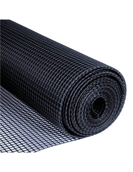 Malla plástico 10x10mm 1x5M Negro