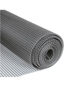 Malla plástico 10x10mm 1x5M Gris