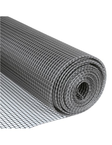 Malla plástico 10x10mm 1x5M Gris