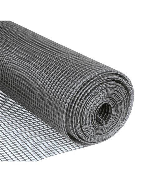 Malla plástico 10x10mm 1x5M Gris