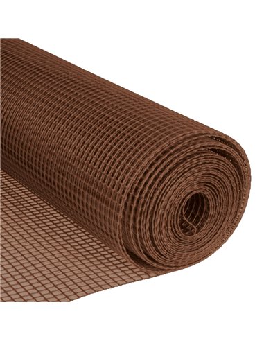 Malla plástico 10x10mm 1x5M Marrón