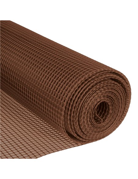 Malla plástico 10x10mm 1x5M Marrón