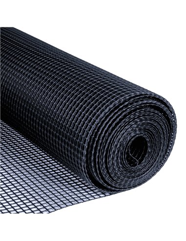 Malla plástico 10x10mm 1x25M Negro