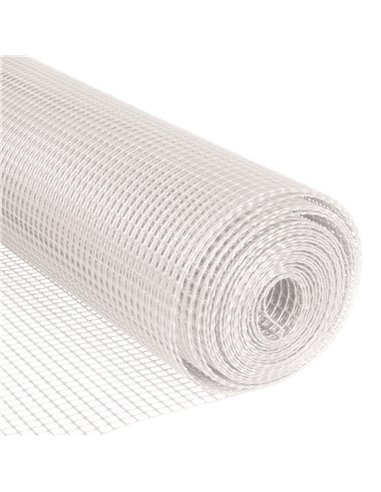 Malla plástico 10x10mm 1x50M Blanco