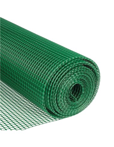 Malla plástico 10x10mm 1x25M Verde