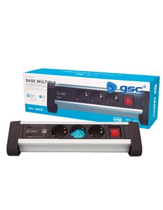 Base múltiple sobremesa 3T + 1 USB A + 1 USB Tipo C + Int (3x1.5mm) 1,4M Negro 2