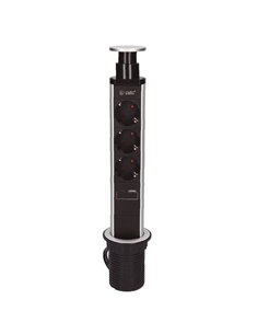 Base múltiple empotrable 3T + 1 USB A + 1 USB Tipo C (3x1.5mm) 1,4M