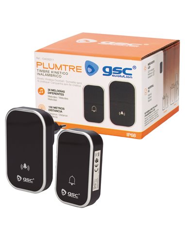 Timbre inalámbrico kinetico Plumtre Negro