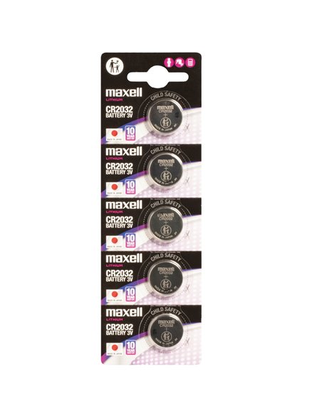 Blister 5 Pilas botón litio Maxell CR2032
