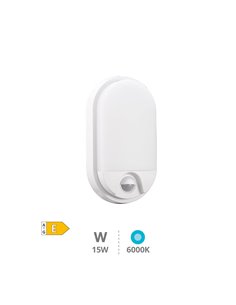 Aplique pared ovalado LED Doko con sensor movimiento 15W 6000K Blanco