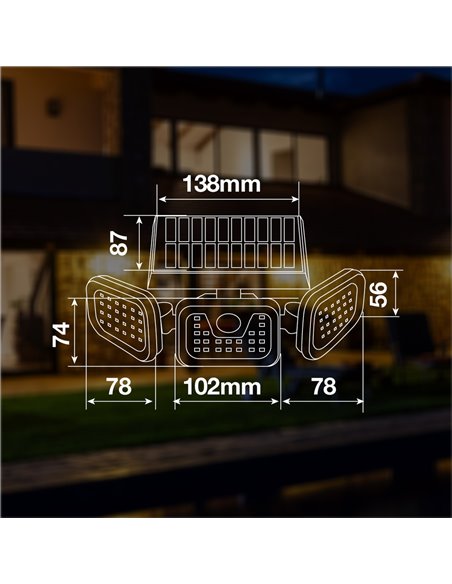 Aplique solar LED Marlo con sensor de movimiento y crepuscular 7W 6500K