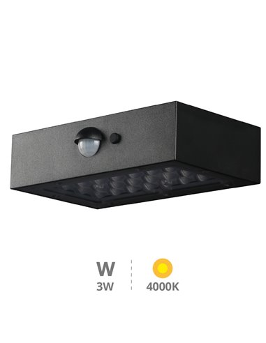 Aplique solar LED Piana con sensor de movimiento y crepuscular 3W 4000K