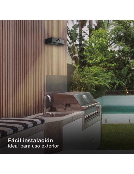 Aplique solar LED Piana con sensor de movimiento y crepuscular 3W 4000K