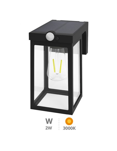 Aplique solar LED Sorso con sensor de movimiento y crepuscular 2W 3000K