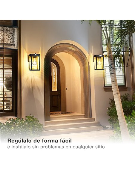 Aplique solar LED Sorso con sensor de movimiento y crepuscular 2W 3000K