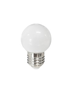 Bombilla LED esférica 1W E27 3000K Blanco