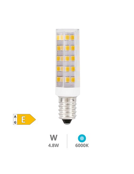 Bombilla LED tubular 4.8W E14 6000K