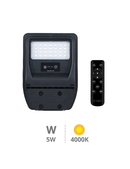 Farola solar LED Buat con sensor de movimiento y crepuscular 5W 4000K IP65
