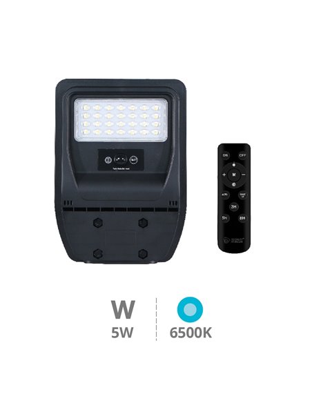Farola solar LED Buat con sensor de movimiento y crepuscular 5W 6500K IP65