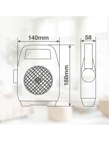 Ventilador de camping Stawell con linterna LED 180lm