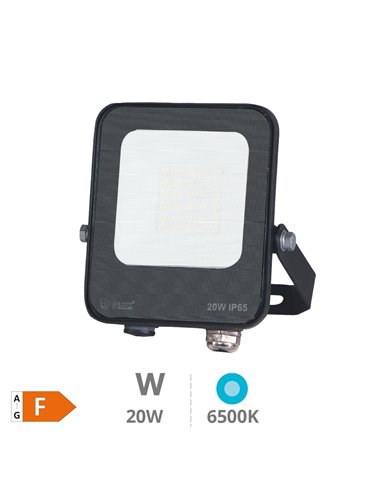 Proyector aluminio LED Santadi 20W 6500K IP65 Negro