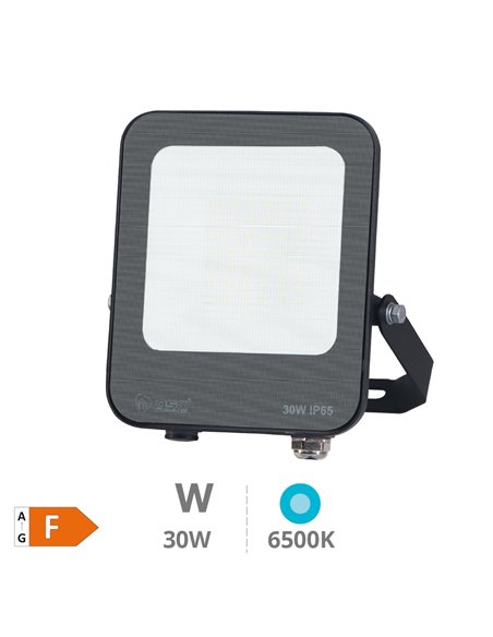 Proyector aluminio LED Santadi 30W 6500K IP65 Negro