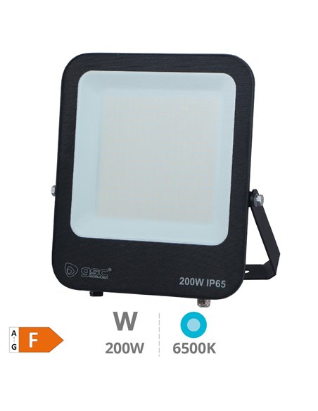 Proyector aluminio LED Santadi 200W 6500K IP65 Negro